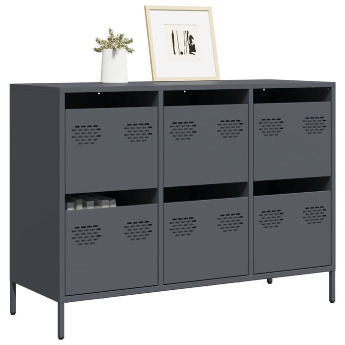 Credenza Antracite 101,5x39x73,5cm in Acciaio Laminato a Freddo 851264