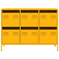 vidaXL Credenza Giallo Senape 101,5x39x73,5 cm Acciaio Laminato Freddo