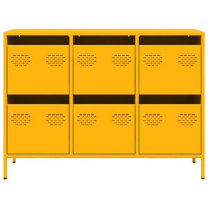 vidaXL Credenza Giallo Senape 101,5x39x73,5 cm Acciaio Laminato Freddo