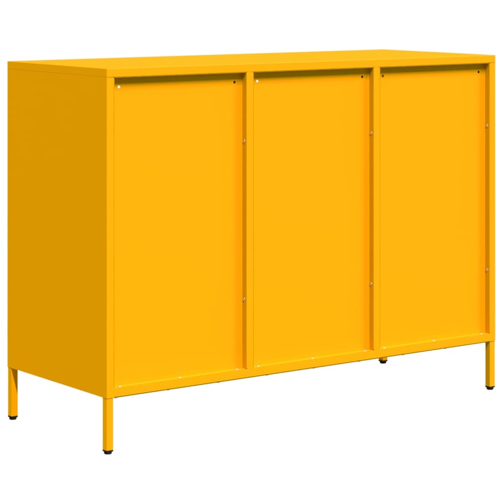 vidaXL Credenza Giallo Senape 101,5x39x73,5 cm Acciaio Laminato Freddo