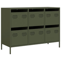 vidaXL Credenza Verde Oliva 101,5x39x73,5 cm Acciaio Laminato a Freddo