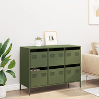 vidaXL Credenza Verde Oliva 101,5x39x73,5 cm Acciaio Laminato a Freddo