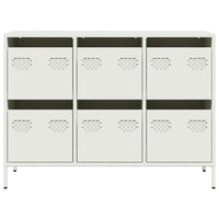 Credenza-Buffet-Armadio da cucina Bianca 101,5x39x73,5 cm in Acciaio Laminato a Freddo 995568