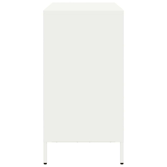 vidaXL Credenza Bianca 101,5x39x73,5 cm in Acciaio Laminato a Freddo