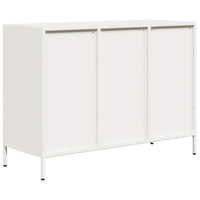 Credenza-Buffet-Armadio da cucina Bianca 101,5x39x73,5 cm in Acciaio Laminato a Freddo 995568
