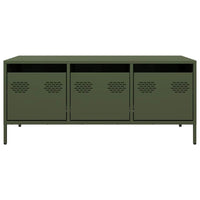 Tavolino Verde Oliva 101,5x50x43,5 cm Acciaio Laminato a Freddo 851272