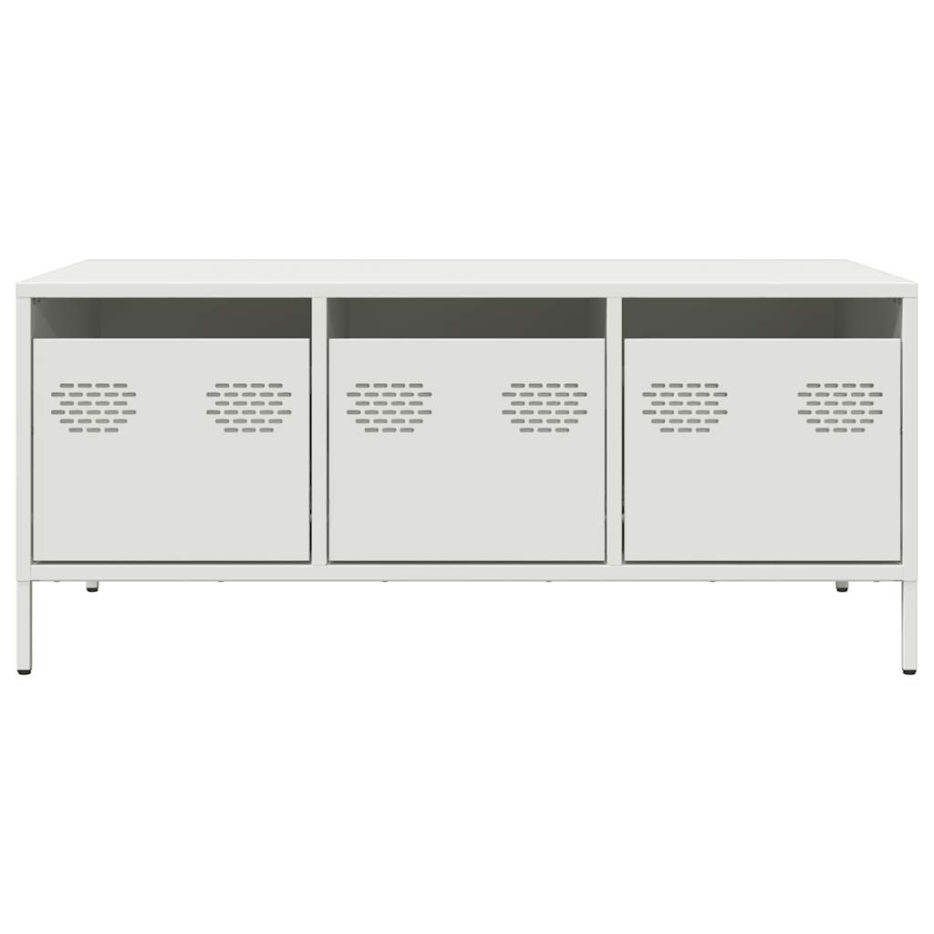 Tavolino Bianco 101,5x50x43,5 cm in Acciaio Laminato a Freddo 851273