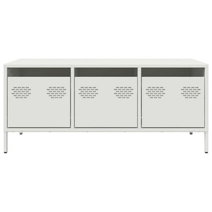 Tavolino Bianco 101,5x50x43,5 cm in Acciaio Laminato a Freddo 851273