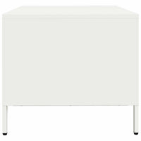 vidaXL Tavolino Bianco 101,5x50x43,5 cm in Acciaio Laminato a Freddo