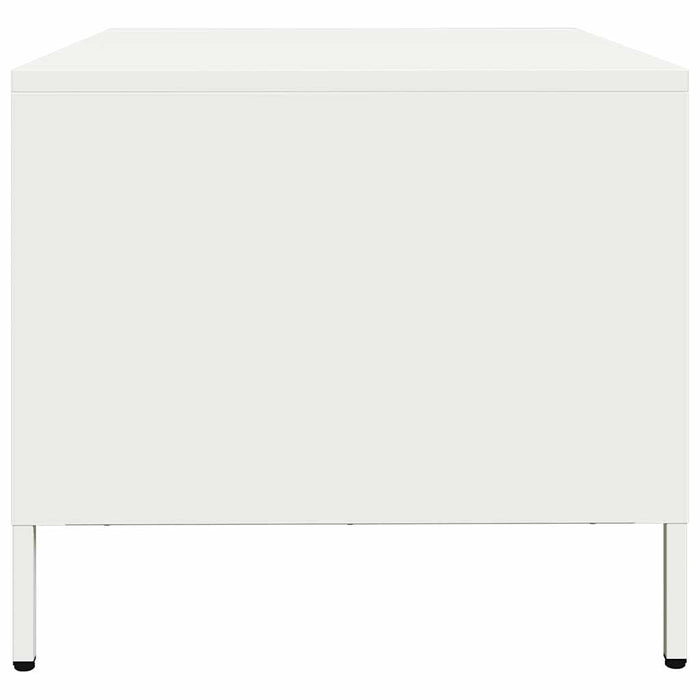 vidaXL Tavolino Bianco 101,5x50x43,5 cm in Acciaio Laminato a Freddo