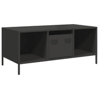 Tavolino Nero 101,5x50x43,5 cm in Acciaio Laminato a Freddo
