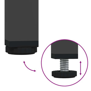 Tavolino Nero 101,5x50x43,5 cm in Acciaio Laminato a Freddo