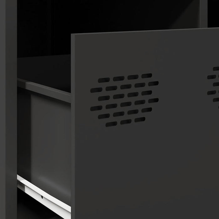 Tavolino Nero 101,5x50x43,5 cm in Acciaio Laminato a Freddo 851274