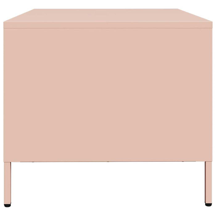 Tavolino Rosa 101,5x50x43,5 cm in Acciaio Laminato a Freddo