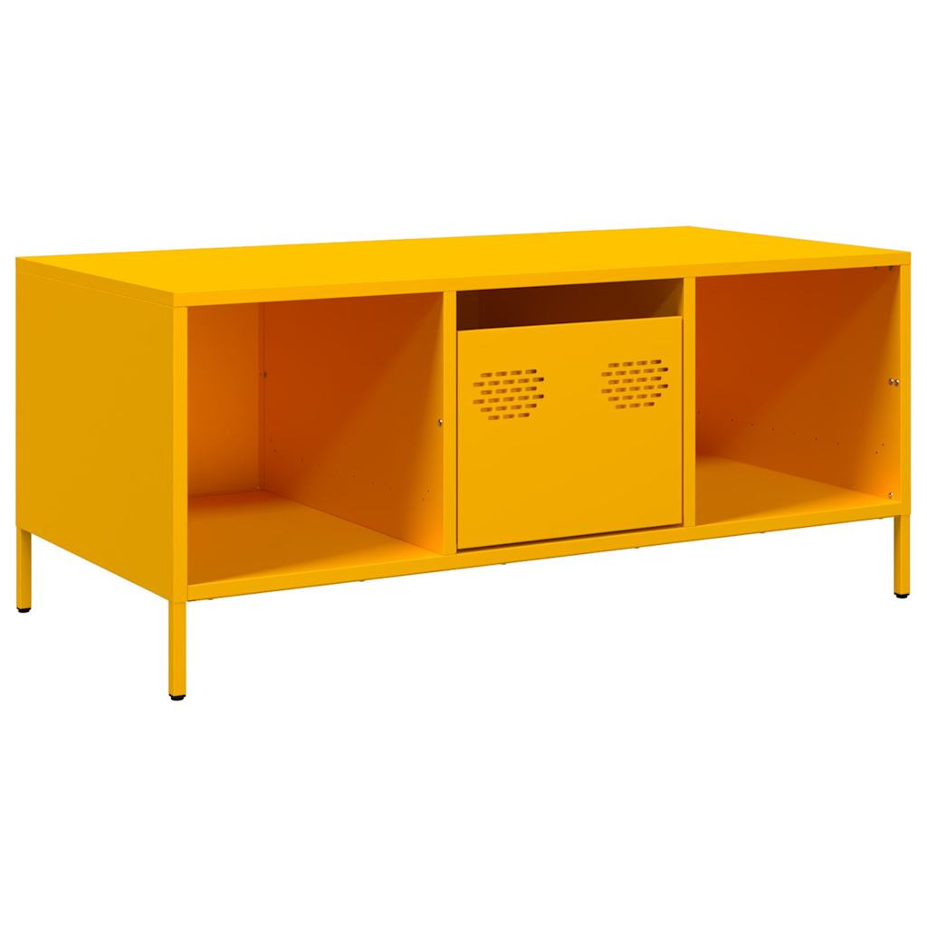 Tavolino Giallo 101,5x50x43,5 cm Acciaio Laminato a Freddo 851277