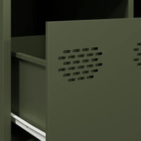 Tavolino Verde Oliva 101,5x50x43,5 cm Acciaio Laminato a Freddo 851278