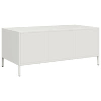 vidaXL Tavolino Bianco 101,5x50x43,5 cm in Acciaio Laminato a Freddo