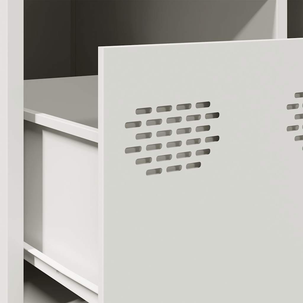 Tavolino Bianco 101,5x50x43,5 cm in Acciaio Laminato a Freddo 851279