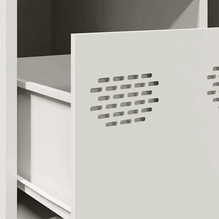 vidaXL Tavolino Bianco 101,5x50x43,5 cm in Acciaio Laminato a Freddo