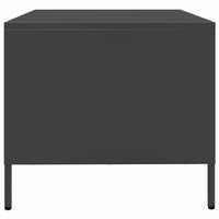 Tavolino Nero 68,5x50x43,5 cm in Acciaio Laminato a Freddo