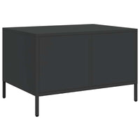 Tavolino Nero 68,5x50x43,5 cm in Acciaio Laminato a Freddo