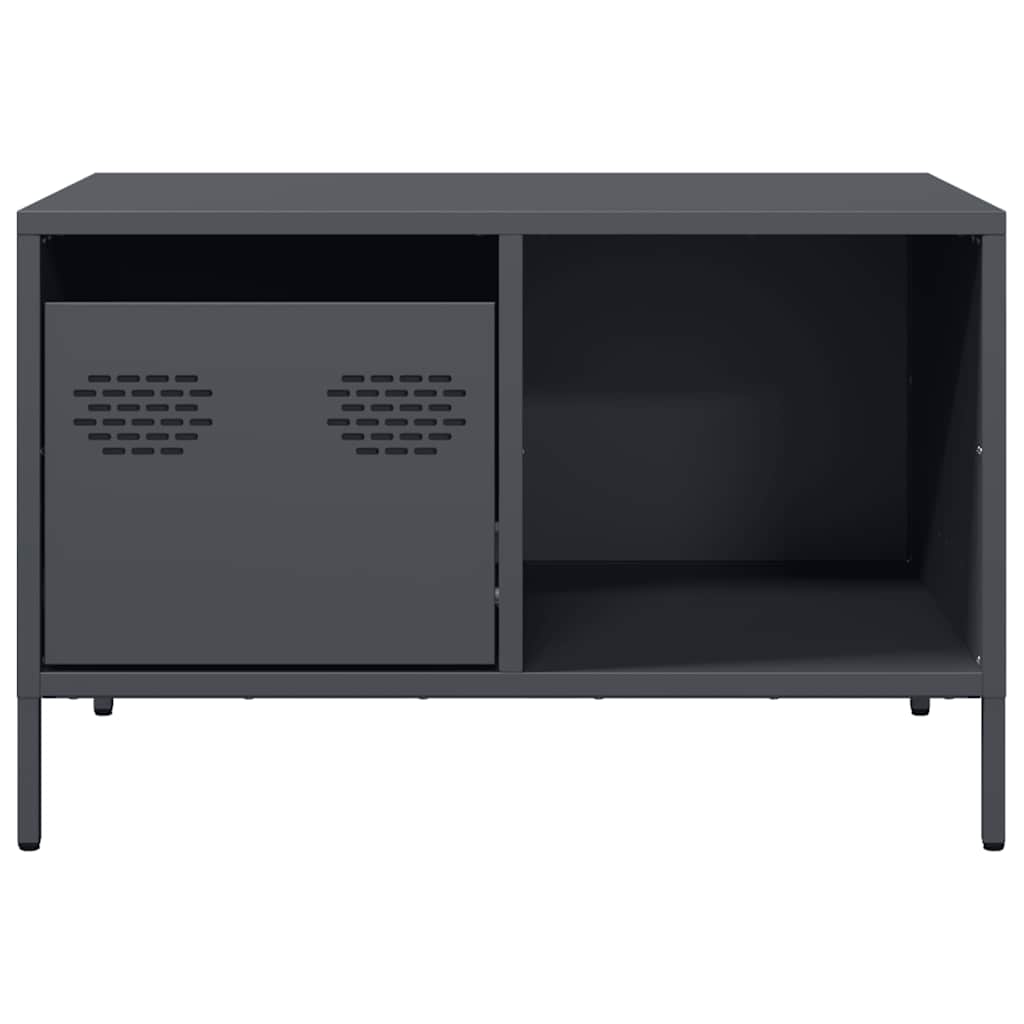 Tavolino-Tavolino da soggiorno-Tavolo Antracite 68,5x50x43,5 cm in Acciaio Laminato a Freddo