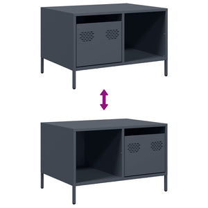 Tavolino Antracite 68,5x50x43,5 cm in Acciaio Laminato a Freddo 851282