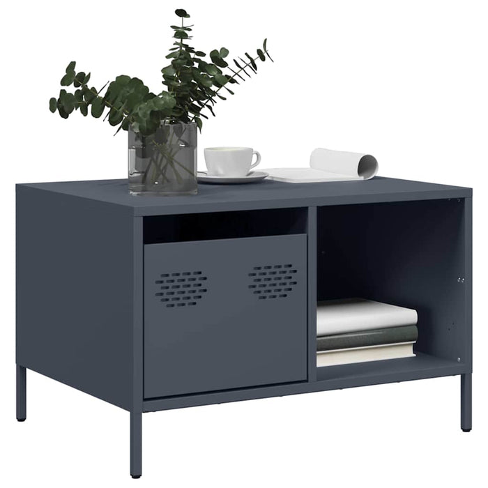 Tavolino Antracite 68,5x50x43,5 cm in Acciaio Laminato a Freddo 851282