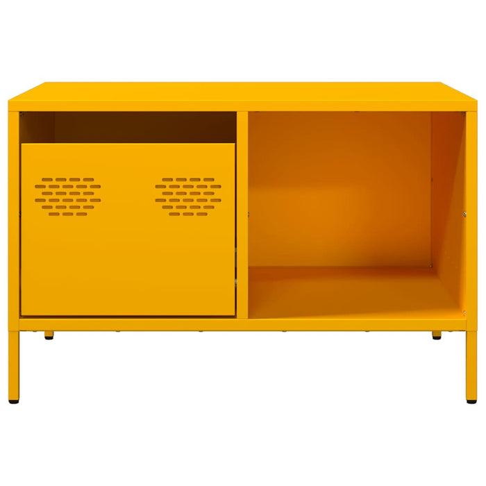 Tavolino Giallo Senape 68,5x50x43,5cm Acciaio Laminato a Freddo 851283