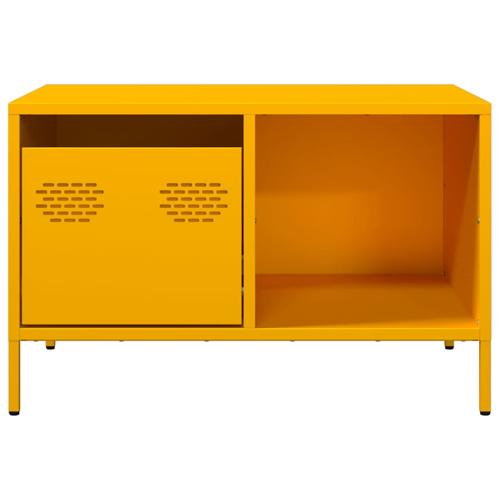 Tavolino Giallo Senape 68,5x50x43,5cm Acciaio Laminato a Freddo