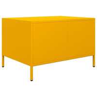 Tavolino Giallo Senape 68,5x50x43,5cm Acciaio Laminato a Freddo