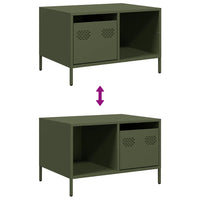 Tavolino Verde Oliva 68,5x50x43,5 cm Acciaio Laminato a Freddo 851284