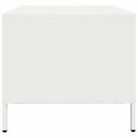 vidaXL Tavolino Bianco 68,5x50x43,5 cm in Acciaio Laminato a Freddo