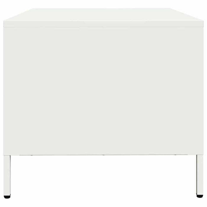 vidaXL Tavolino Bianco 68,5x50x43,5 cm in Acciaio Laminato a Freddo