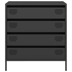 vidaXL Credenza Nera 68x39x73,5 cm in Acciaio Laminato a Freddo