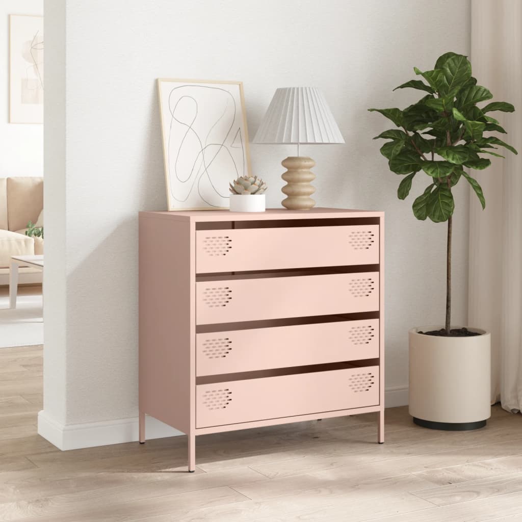 vidaXL Credenza Rosa 68x39x73,5 cm in Acciaio Laminato a Freddo