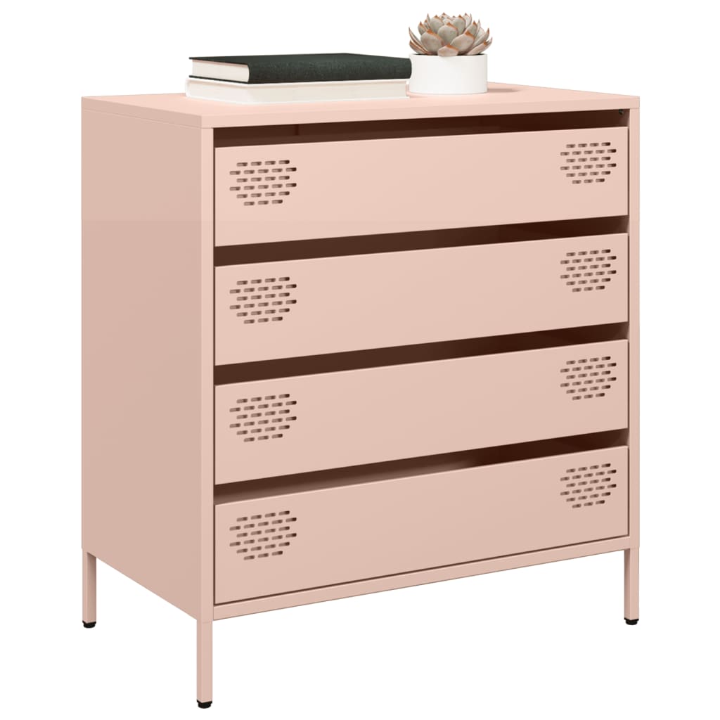 vidaXL Credenza Rosa 68x39x73,5 cm in Acciaio Laminato a Freddo