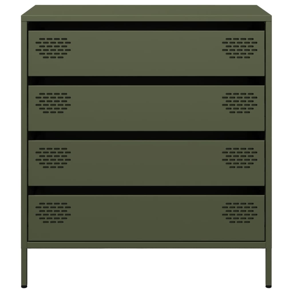 Credenza Verde Oliva 68x39x73,5 cm in Acciaio Laminato a Freddo 851290