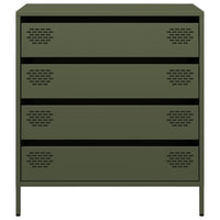 vidaXL Credenza Verde Oliva 68x39x73,5 cm in Acciaio Laminato a Freddo