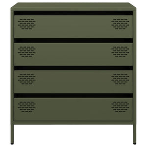 vidaXL Credenza Verde Oliva 68x39x73,5 cm in Acciaio Laminato a Freddo