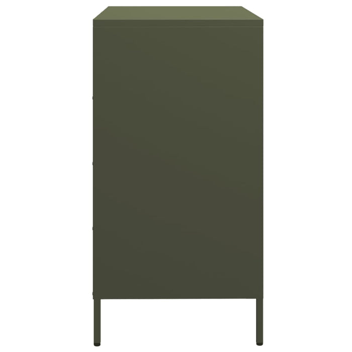 vidaXL Credenza Verde Oliva 68x39x73,5 cm in Acciaio Laminato a Freddo