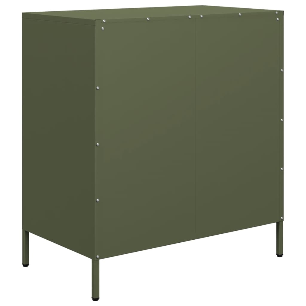 Credenza Verde Oliva 68x39x73,5 cm in Acciaio Laminato a Freddo 851290