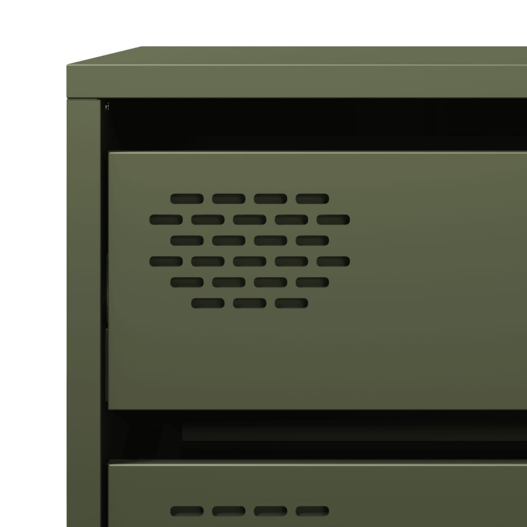 vidaXL Credenza Verde Oliva 68x39x73,5 cm in Acciaio Laminato a Freddo