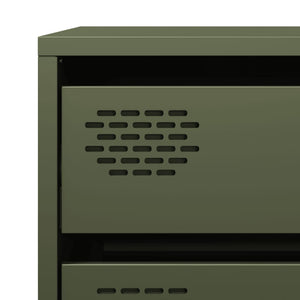 vidaXL Credenza Verde Oliva 68x39x73,5 cm in Acciaio Laminato a Freddo