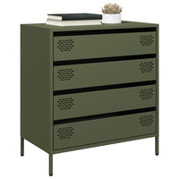 vidaXL Credenza Verde Oliva 68x39x73,5 cm in Acciaio Laminato a Freddo