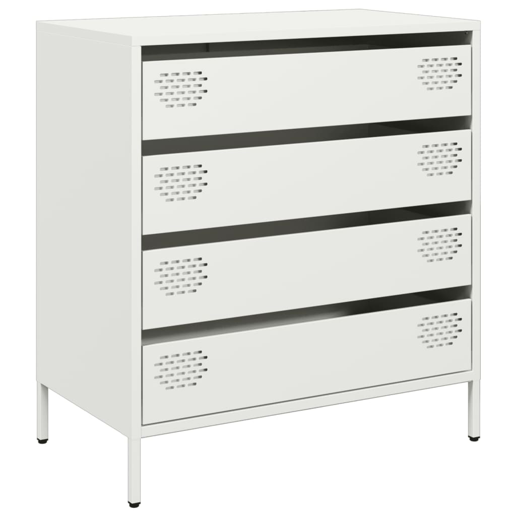 vidaXL Credenza Bianca 68x39x73,5 cm in Acciaio Laminato a Freddo
