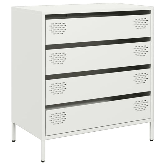 vidaXL Credenza Bianca 68x39x73,5 cm in Acciaio Laminato a Freddo