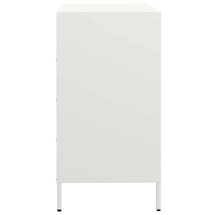 vidaXL Credenza Bianca 68x39x73,5 cm in Acciaio Laminato a Freddo