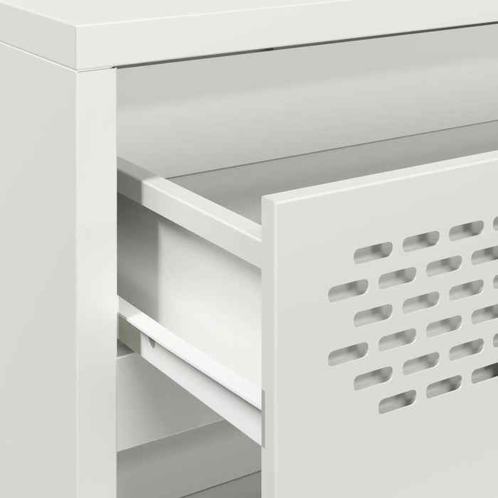 vidaXL Credenza Bianca 68x39x73,5 cm in Acciaio Laminato a Freddo