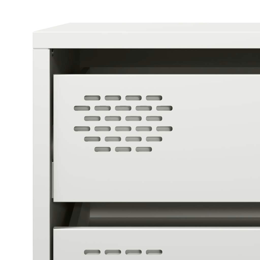 vidaXL Credenza Bianca 68x39x73,5 cm in Acciaio Laminato a Freddo